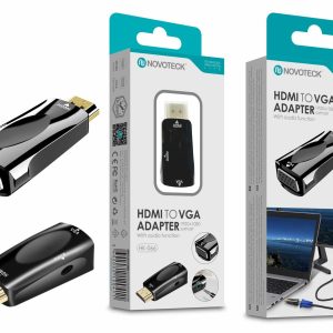 Adaptador HDMI para VGA NOVOTECK com Função de Áudio – Resolução Full HD 1080p HK-066