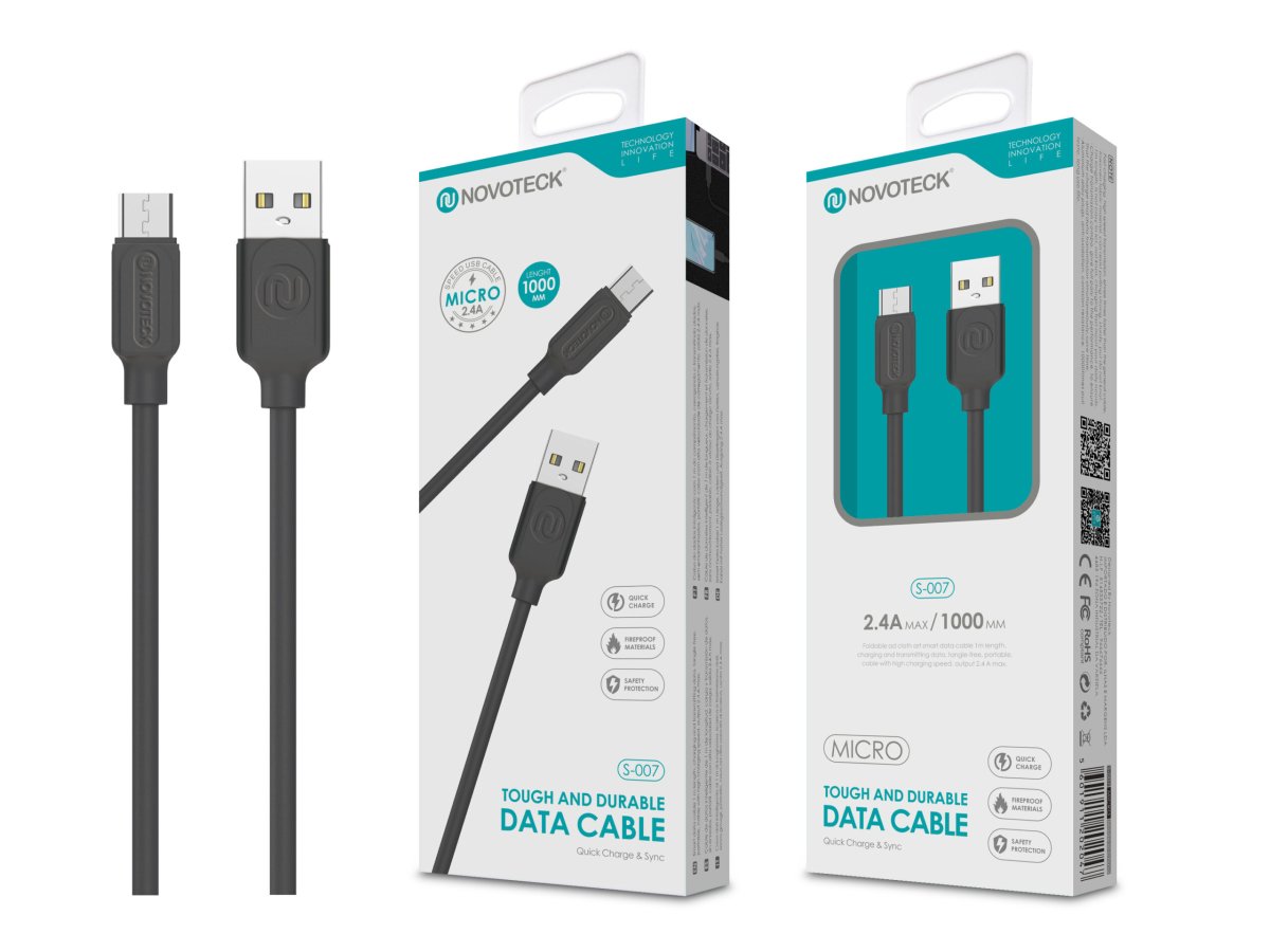 Cabo Micro Usb Negro 2.4A 1M S-007 - Image 2